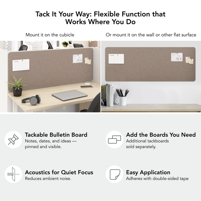 Hustle Tackboard for 60-inch Cubicle Desk