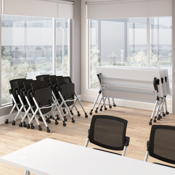 Envision 72W Folding Training Table and 2 Folding Chairs