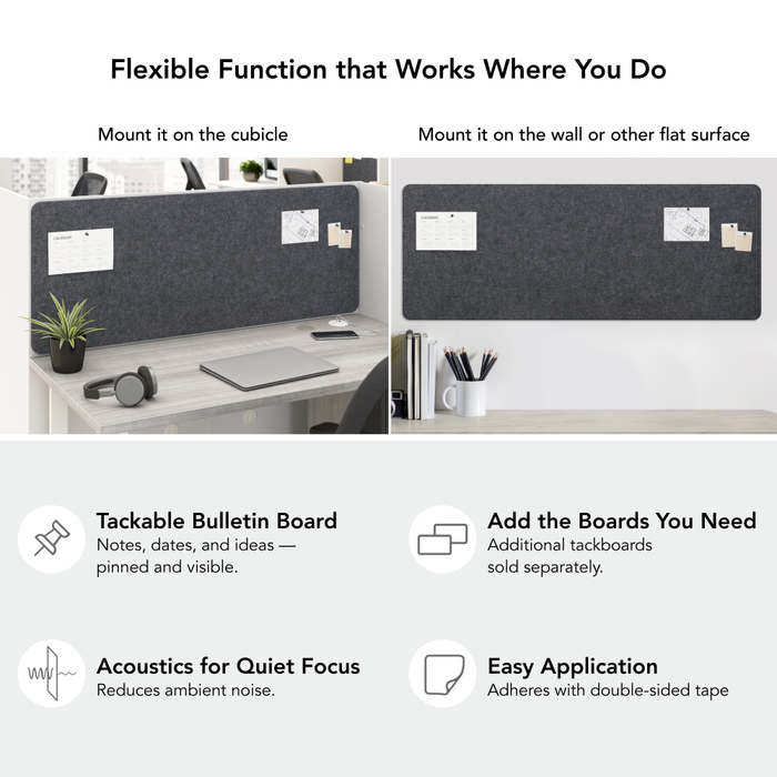 Hustle Tackboard for 60-inch Cubicle Desk