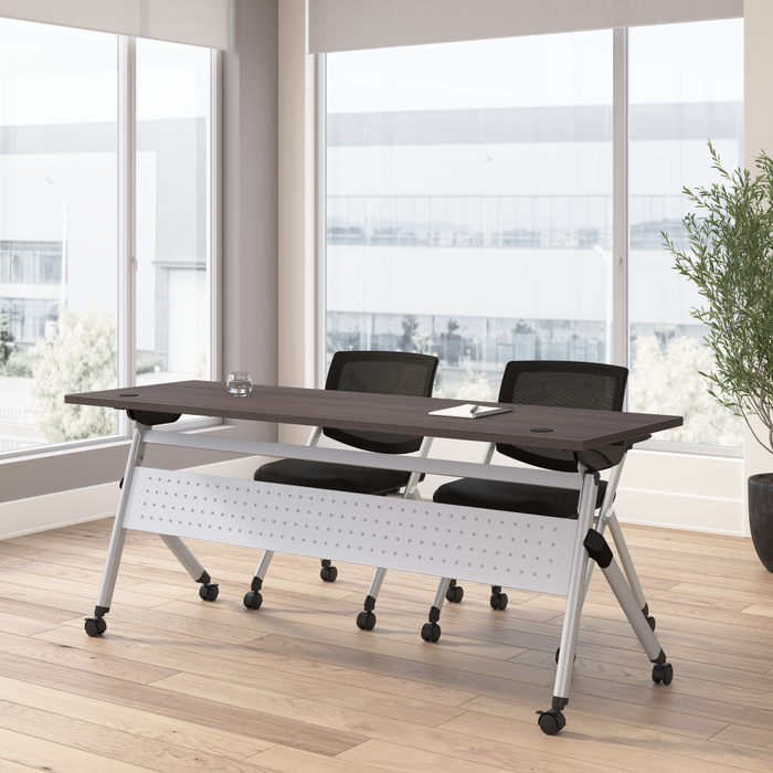 Envision 72W Folding Training Table and 2 Folding Chairs