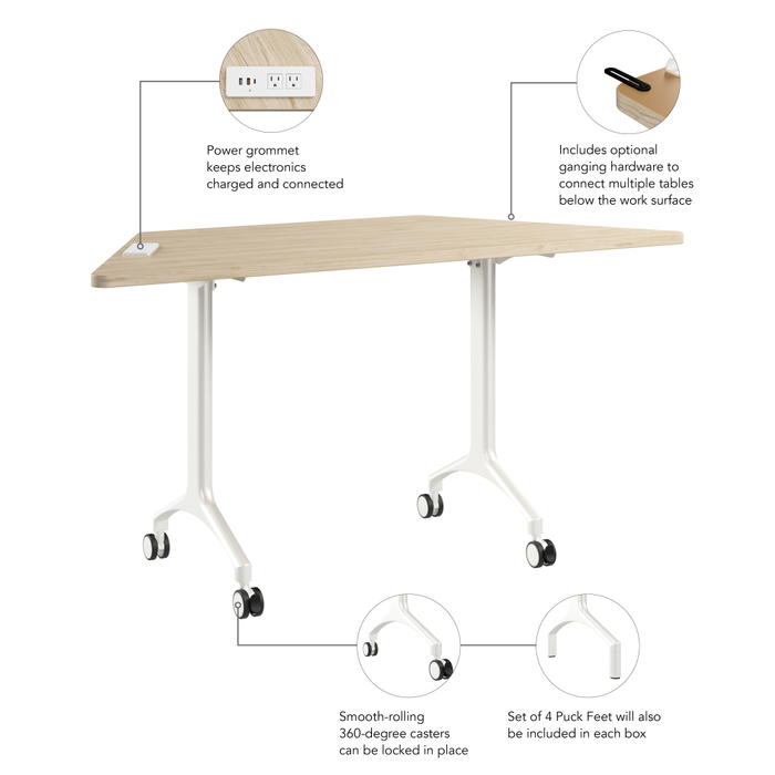 Synergy 60-inch Trapezoid Modular Office Conference Table