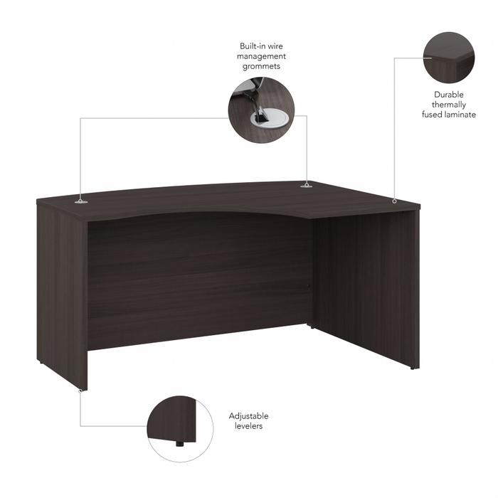 Studio C 60W x 43D Right Hand L-Bow Desk Shell