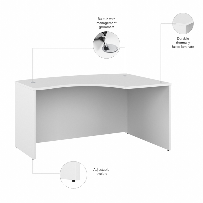 Studio C 60W x 43D Right Hand L-Bow Desk Shell
