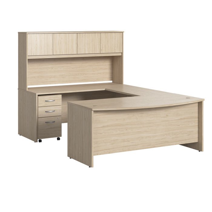 Studio C 72W x 36D U Shaped Desk with Hutch and Mobile File Cabinet