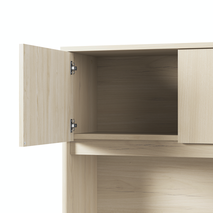 Studio C 72W x 30D L Shaped Desk with Hutch, Mobile File Cabinet and 42W Return