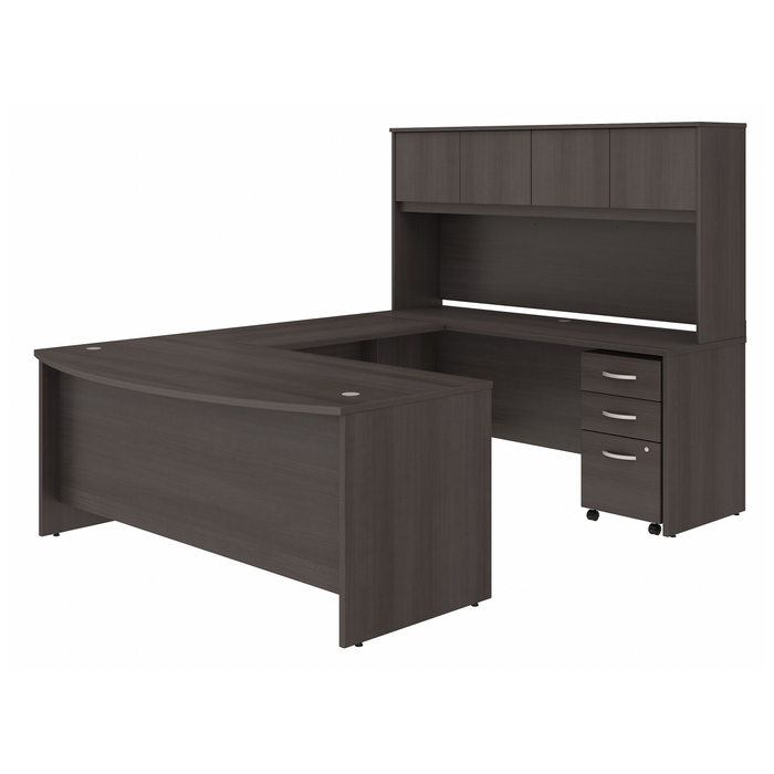 Studio C 72W x 36D U Shaped Desk with Hutch and Mobile File Cabinet